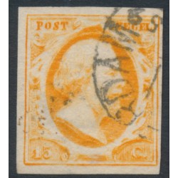 NETHERLANDS - 1852 15c orange King Willem III, used – NVPH # 3c