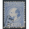 NETHERLANDS - 1867 5c blue King Willem III, type I, perf. 12¾:11¾, used – NVPH # 7IA