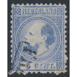 NETHERLANDS - 1867 5c blue King Willem III, type I, perf. 12¾:11¾, used – NVPH # 7IA