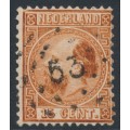 NETHERLANDS - 1867 15c brown King Willem III, type I, perf. 12¾:11¾, used – NVPH # 9IA