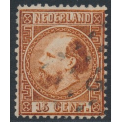 NETHERLANDS - 1867 15c brown King Willem III, type I, perf. 13½:13½, used – NVPH # 9IC