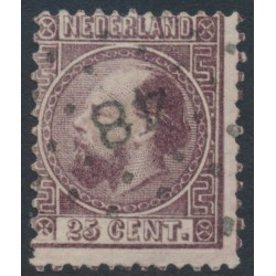 NETHERLANDS - 1867 25c violet King Willem III, type I, perf. 12¾:11¾, used – NVPH # 11IA