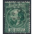 NETHERLANDS - 1867 20c green King Willem III, type II, perf. 13½:13½, used – NVPH # 10IIC