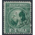 NETHERLANDS - 1867 20c green King Willem III, type II, perf. 13¼:14, used – NVPH # 10IIE