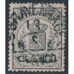 NETHERLANDS - 1869 1c black Coat of Arms, perf. 14:14, used – NVPH # 14A