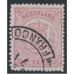 NETHERLANDS - 1869 1½c rose Coat of Arms, perf. 13¼:13¼ (small holes), used – NVPH # 16B