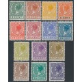 NETHERLANDS - 1924 5c to 60c Wilhelmina set of 14, no watermark, MH – NVPH # 149-162