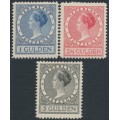 NETHERLANDS - 1926 1G to 5G Wilhelmina set of 3, perf. 11½, MH – NVPH # 163A-165A