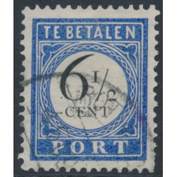 NETHERLANDS - 1907 6½c ultramarine/black Postage Due, used – NVPH # P20