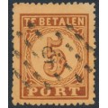 NETHERLANDS - 1874 5c brown on orange Postage Due (type II), perf. 13¼, used – NVPH # P1AB