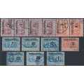 NETHERLANDS - 1907 ½c to 1G PORTZEGEL overprints set of 13, used – NVPH # P31-P43