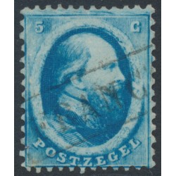 NETHERLANDS - 1864 5c blue King Willem III (Utrecht printing), used – NVPH # 4AIb