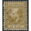 NETHERLANDS - 1867 50c gold King Willem III, type I, perf. 12¾:11¾, used – NVPH # 12IA