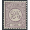 NETHERLANDS - 1876 2½c dull violet Numeral, perf. 12½:12½, MH – NVPH # 33E