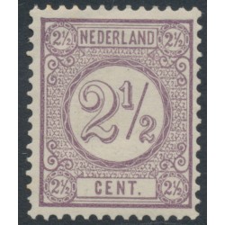 NETHERLANDS - 1876 2½c dull violet Numeral, perf. 12½:12½, MH – NVPH # 33E