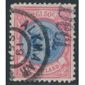 NETHERLANDS - 1896 2½G aniline rose/blue Wilhelmina, perf. 11½:11, used – NVPH # 47B