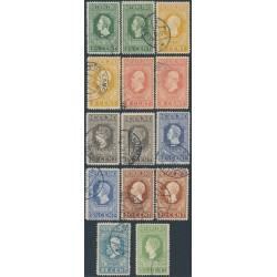 NETHERLANDS - 1913 2½c to 50c Jubilee, both perforation types, used – NVPH # 90-97