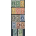 NETHERLANDS - 1913 2½c to 50c Jubilee, both perforation types, used – NVPH # 90-97