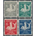 NETHERLANDS - 1929 Voor het Kind set of 4, coil perforations, MH – NVPH # R82-R85