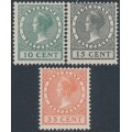 NETHERLANDS - 1924 Queen Wilhelmina, exhibition issue set of 3, MH – NVPH # 136-138