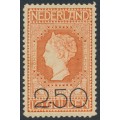 NETHERLANDS - 1920 2.50G on 10G red-orange Queen Wilhelmina, MH – NVPH # 105