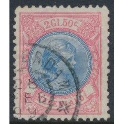 NETHERLANDS - 1896 2½G aniline rose/blue Wilhelmina, perf. 11½:11, used – NVPH # 47B