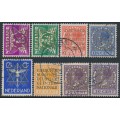 NETHERLANDS - 1934 Cour Permanente de Justice set of 8, used – NVPH # D9-D15A+D15B