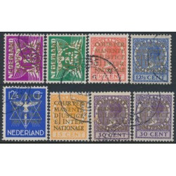 NETHERLANDS - 1934 Cour Permanente de Justice set of 8, used – NVPH # D9-D15A+D15B