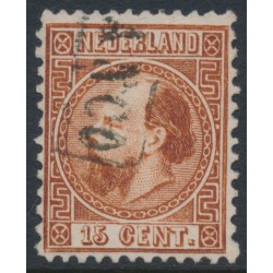 NETHERLANDS - 1867 15c brown King Willem III, type I, perf. 12¾:11¾, used – NVPH # 9IA