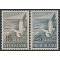 NETHERLANDS - 1951 15G & 25G Seagulls airmail set of 2, MNH – NVPH # LP12-LP13