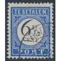 NETHERLANDS - 1907 6½c ultramarine/black Postage Due, used – NVPH # P20