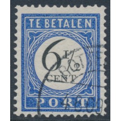 NETHERLANDS - 1907 6½c ultramarine/black Postage Due, used – NVPH # P20