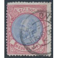 NETHERLANDS - 1872 2.50G red/ultramarine King Willem III, used – NVPH # 29