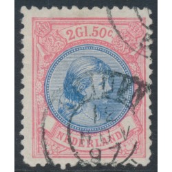 NETHERLANDS - 1896 2½G aniline rose/blue Wilhelmina, perf. 11:11, used – NVPH # 47C