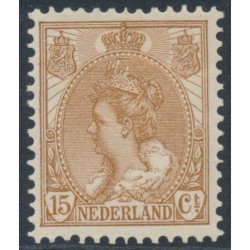 NETHERLANDS - 1899 15c pale brown Queen Wilhelmina, MH – NVPH # 64