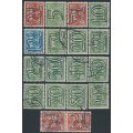 NETHERLANDS - 1940 2½c to 100c Numeral set of 16, used – NVPH # 356-371+356a