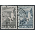 NETHERLANDS - 1951 15G & 25G Seagull airmail set of 2, used – NVPH # LP12-LP13