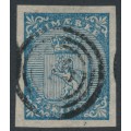 NORWAY - 1855 4 Skilling blue Lion Coat of Arms, used – Facit Cat. # 1
