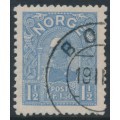 NORWAY - 1907 1½Kr light ultramarine King Haakon VII (picture size = 16mm x 20mm), used – Facit # 91