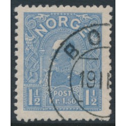 NORWAY - 1907 1½Kr light ultramarine King Haakon VII (picture size = 16mm x 20mm), used – Facit # 91