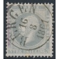 NORWAY - 1857 3Skilling grey King Oscar I, used – Facit # 3b
