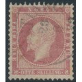 NORWAY - 1856 8Sk pale carmine King Oscar I, with an offset on the back, used – Facit # 5a