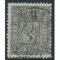 NORWAY - 1868 1Sk black Coat of Arms, used – Facit # 11a