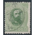 NORWAY - 1878 1Kr green King Oscar II, used – Facit # 34