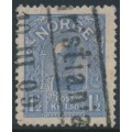 NORWAY - 1907 1½Kr light ultramarine King Haakon VII (picture size = 16mm x 20mm), used – Facit # 91