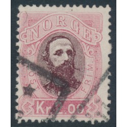 NORWAY - 1878 2Kr rose/violet-brown King Oscar II, used – Facit # 36