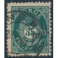 NORWAY - 1895 35øre blue Posthorn, perf. 13½:12½, used – Facit # 71