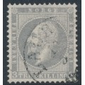 NORWAY - 1857 3Sk lilac-grey King Oscar I, used – Facit # 3a