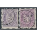 NORWAY - 1886 25øre blue-violet & violet Posthorns, used – Facit # 55