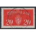 NORWAY - 1933 20øre red Large Official, used – Facit # TJ14